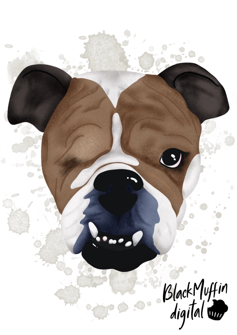 Dog Illustration BlackMuffinDigital