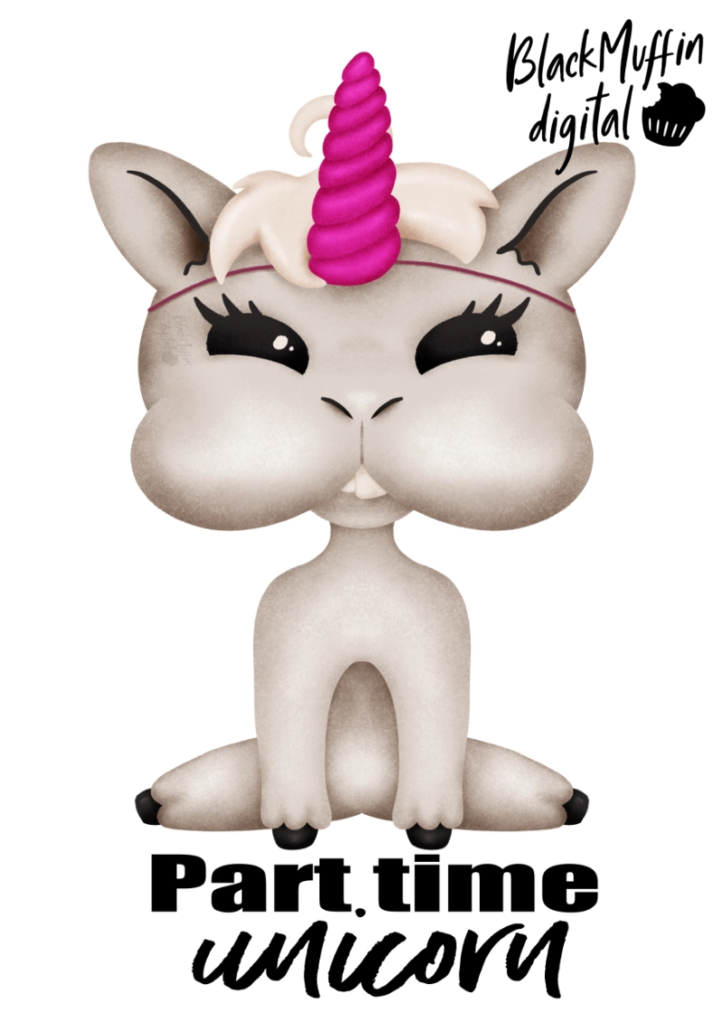 Part time unicorn alpaca Illustration BlackMuffinDigital