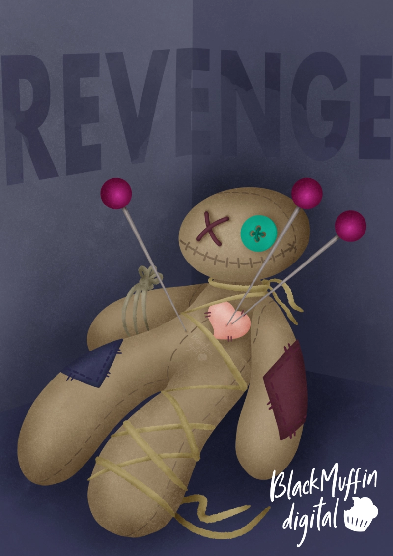 voodoo doll with pins in heart