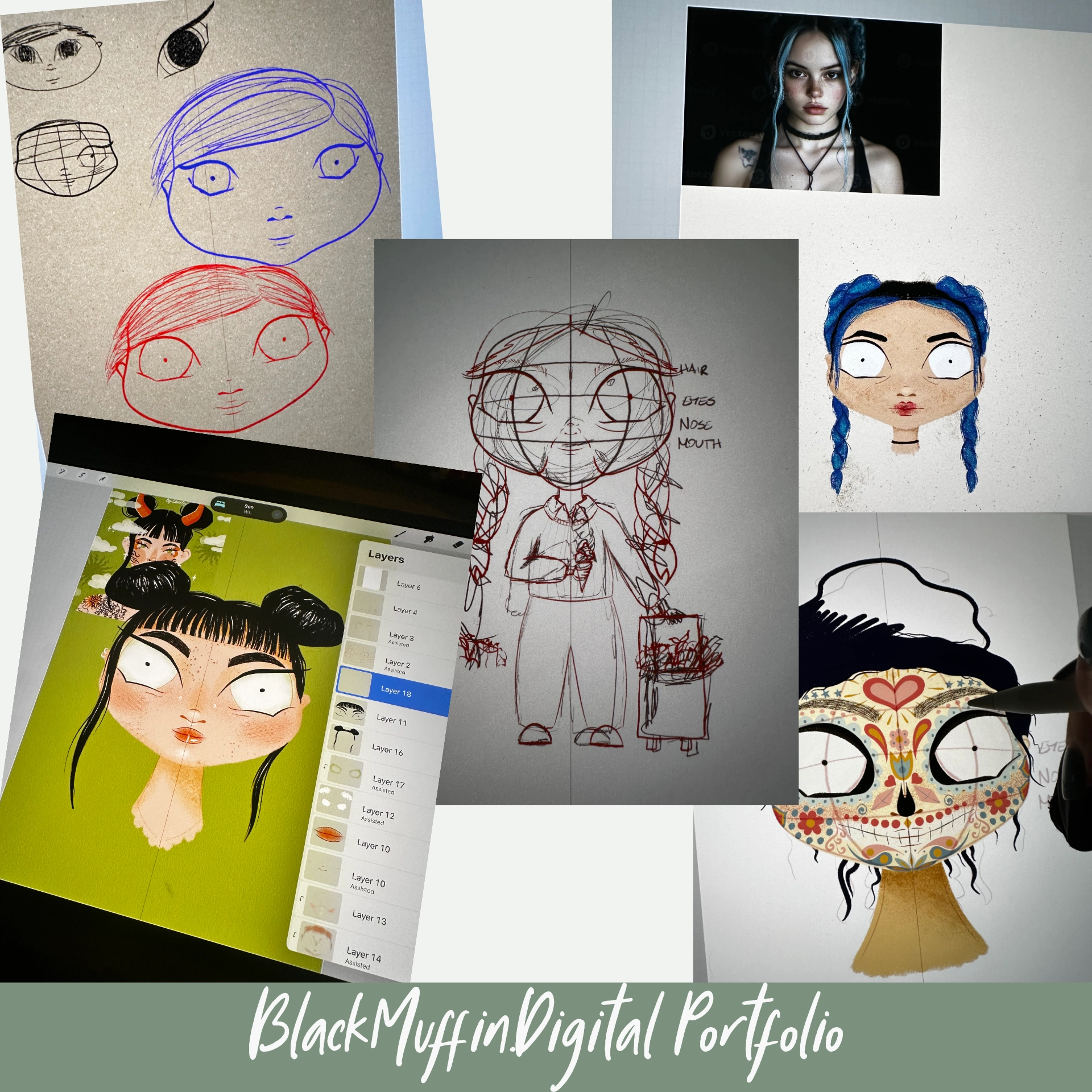 spooky faces portfolio process